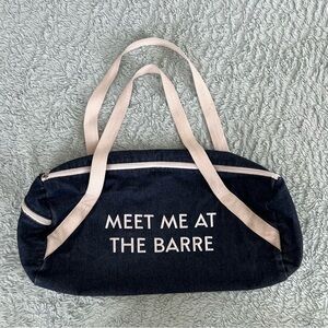 "Meet Me At The Barre" denim gym bag
